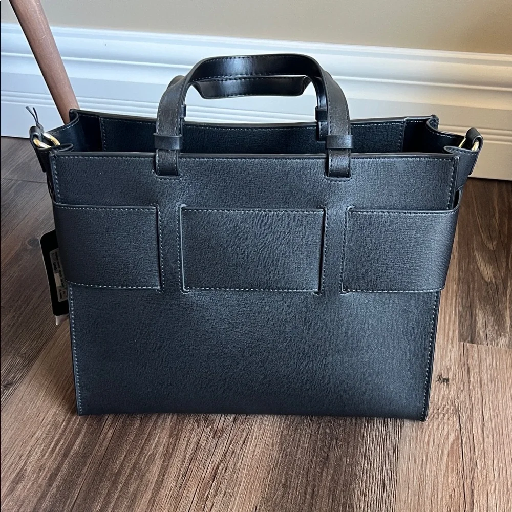 Emporio Armani Black Leather Tote with Tag - Picture 4 of 5